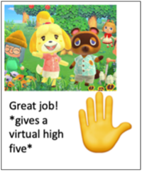 avatar giving a virtual high-five